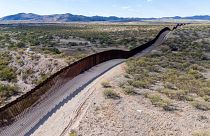 The US-Mexico border wall in Sasabe, Arizona, pictured December 2023.
