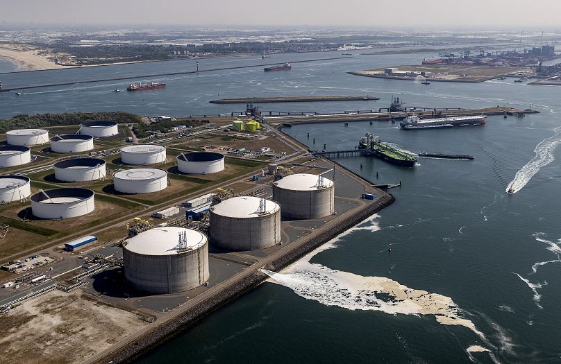 A Liquid Natural Gas (LNG) terminal on the Maasvlakte in Rotterdam, May 2022.
