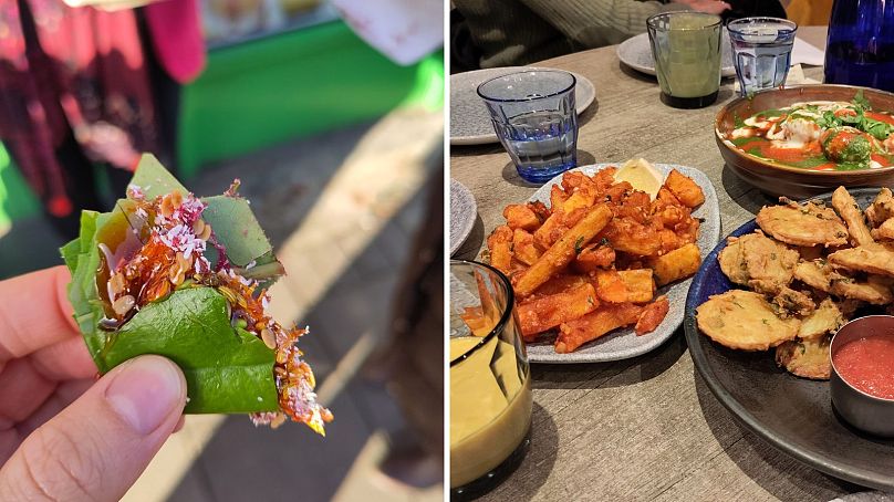 Walking tour groups can enjoy a bite of paan followed by a selection of Gujarati street food.