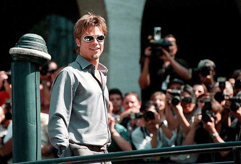 Брэд Питт на Венецианском кинофестивале в 1999 году.