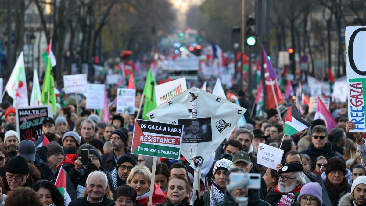 مظاهرة باريس لدعم غزة 