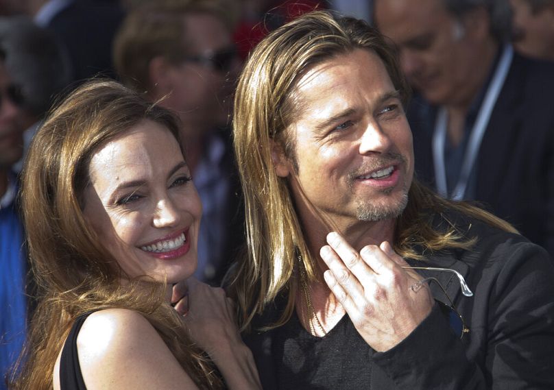 Angelina Jolie és Brad Pitt egy filmbemutatón 2013-ban