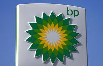 A BP logo is seen at a petrol station in London, Tuesday, March 8, 2022. 