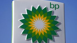 A BP logo is seen at a petrol station in London, Tuesday, March 8, 2022. 