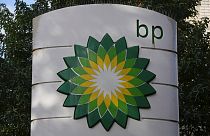 A logo of BP is seen at a gas station in London, on Nov. 1, 2022.