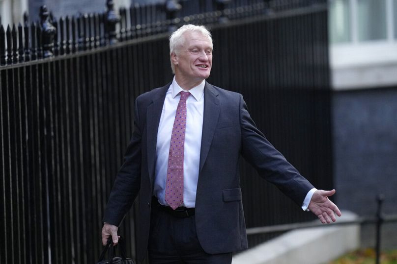 Britain's Minister for Climate Graham Stuart arrives for a cabinet meeting at Downing Street in London, October 2022