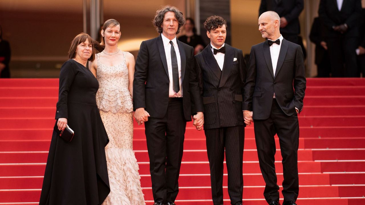 Sandra Hüller (second from left) for the premiere of Jonathan Glazer's The Zone of Interest