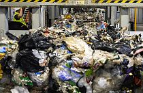 Plastic waste sorting facility in Motala, central Sweden, last month. EU lawmakers are negotiating new regulations to stem a growing tide of packaging waste.