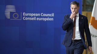 Belgium's Prime Minister Alexander De Croo arrives for an EU summit at the European Council building in Brussels, Friday, Oct. 27, 2023.
