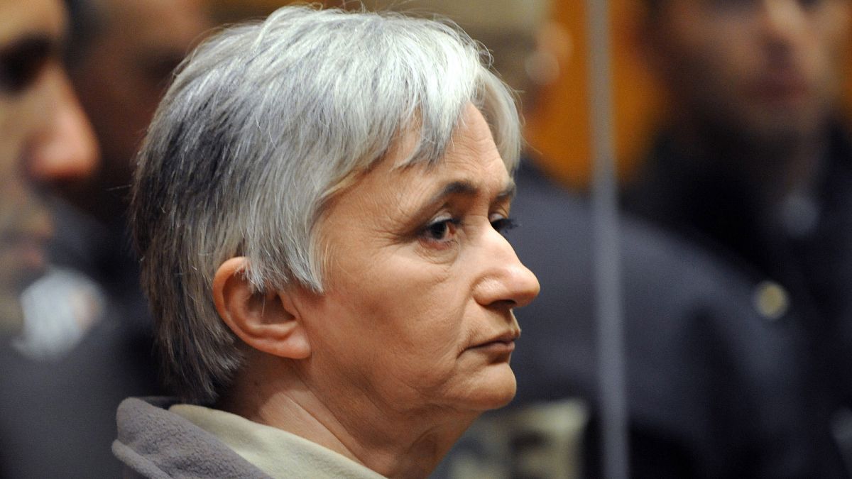 Monique Olivier, ex-épouse du tueur en série Michel Fourniret, au début de son procès à Charleville-Mézières, dans le nord de la France, le jeudi 27 mars 2008.