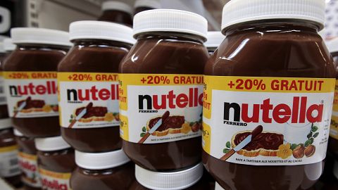 Jars of Nutella chocolate-hazelnut paste
