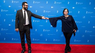 Behtash Sanaeeha and Maryam Moghaddam at the Berlin Film Festival in 2021 for the premiere of 'Ballad of a White Cow'