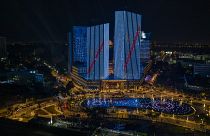 Aerial view of the new financial centre in Kinshasa