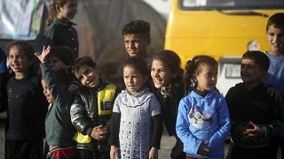 أطفال في مخيم رفح جنوب غزة