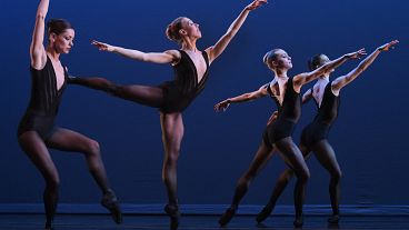 Dancers with The Scottish Ballet, Scotland’s national dance company, perform a scene from "Sinfonietta Giocosa" in 2017.