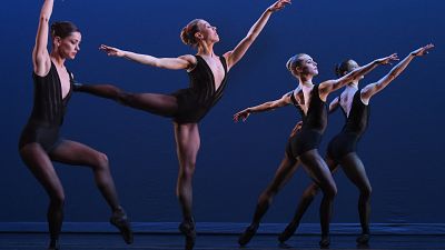 Dancers with The Scottish Ballet, Scotland’s national dance company, perform a scene from "Sinfonietta Giocosa" in 2017.