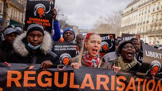مظاهرات في باريس ضد مشروع قانون الهجرة