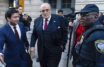 Rudy Giuliani beim Verlassen des Bundesgerichts in Washington, DC, 15. Dezember 2023