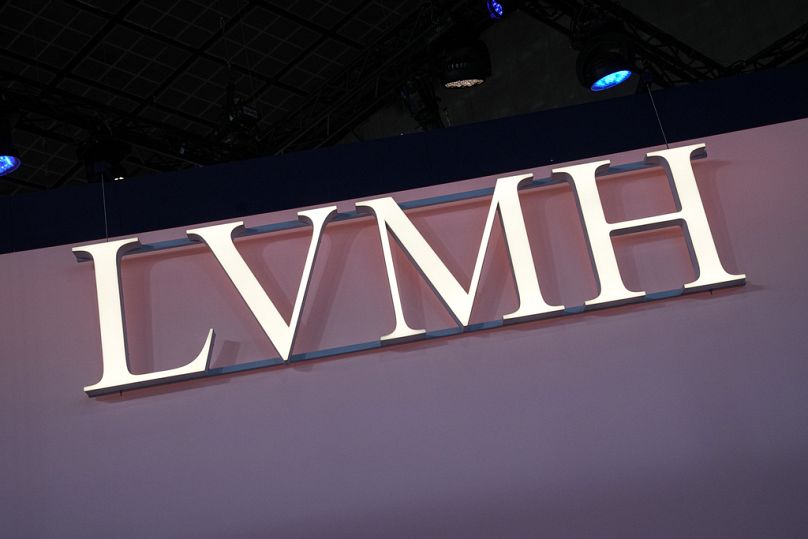 The LVMH logo is photographed at the Vivatech show in Paris, June 15, 2023.
