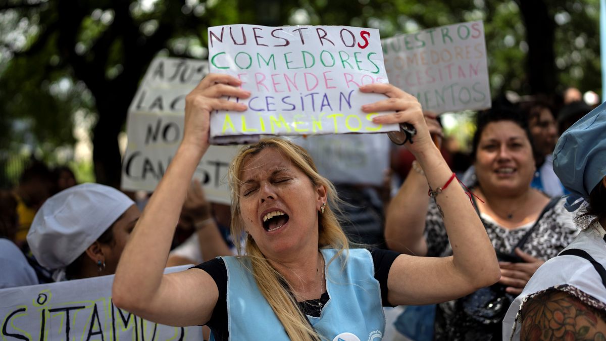 متظاهرة ضد الحكومة الأرجنتينية