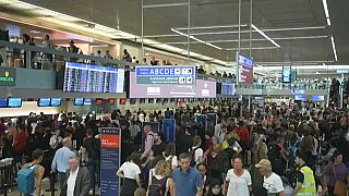 Grève à l'aéroport de Genève, Suisse, samedi 24 décembre 2023.