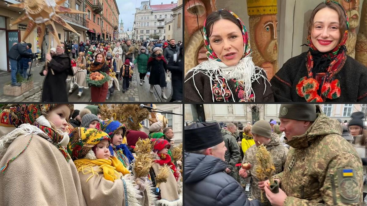 برگزاری مراسم شب کریسمس در لویو؛ اوکراینی‌ها برخلاف معمول کریسمس را در ۲۵ دسامبر جشن می‌گیرند