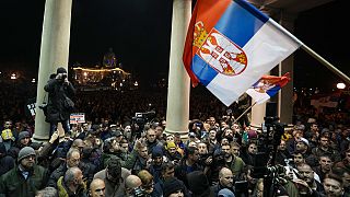 Tüntetés Belgrádban december 24-én