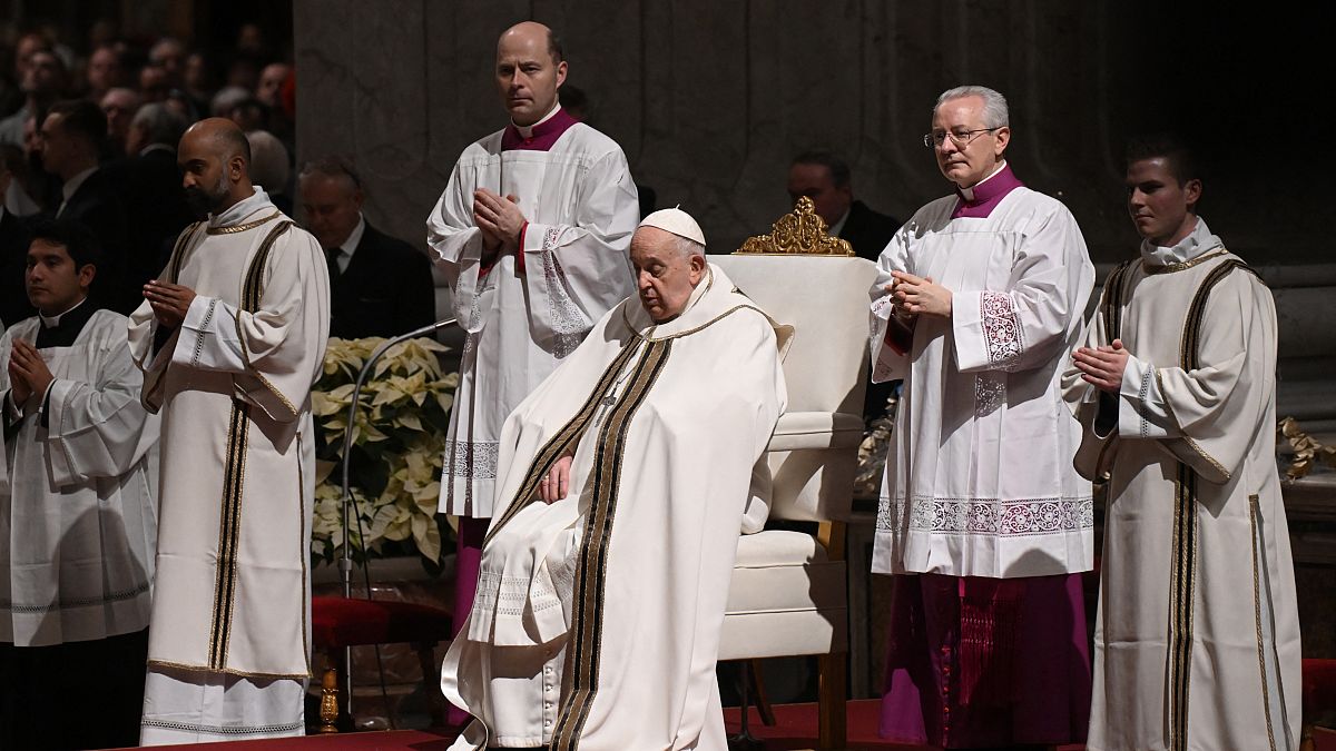 Pope Francis at St. Peter's Basilica at the Vatican
