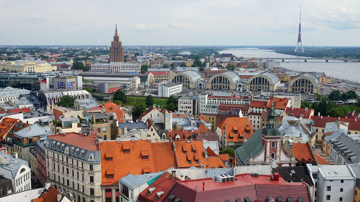 Riga belvárorsának látképe