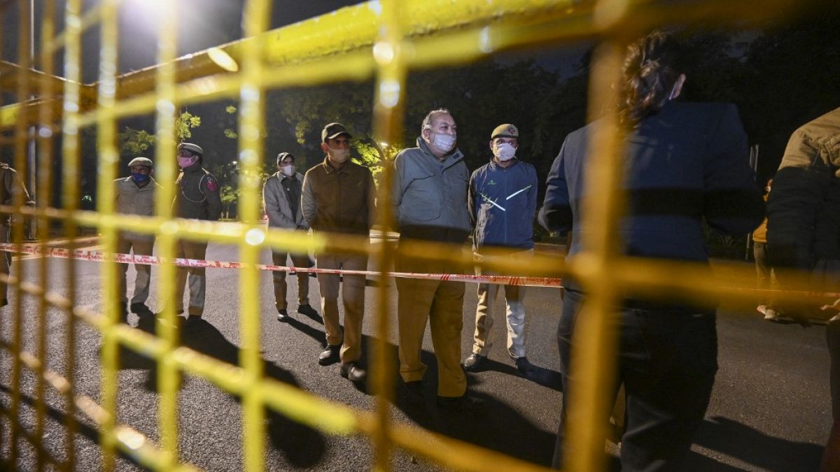 الشرطة الهندية قرب السفارة الإسرائيلية