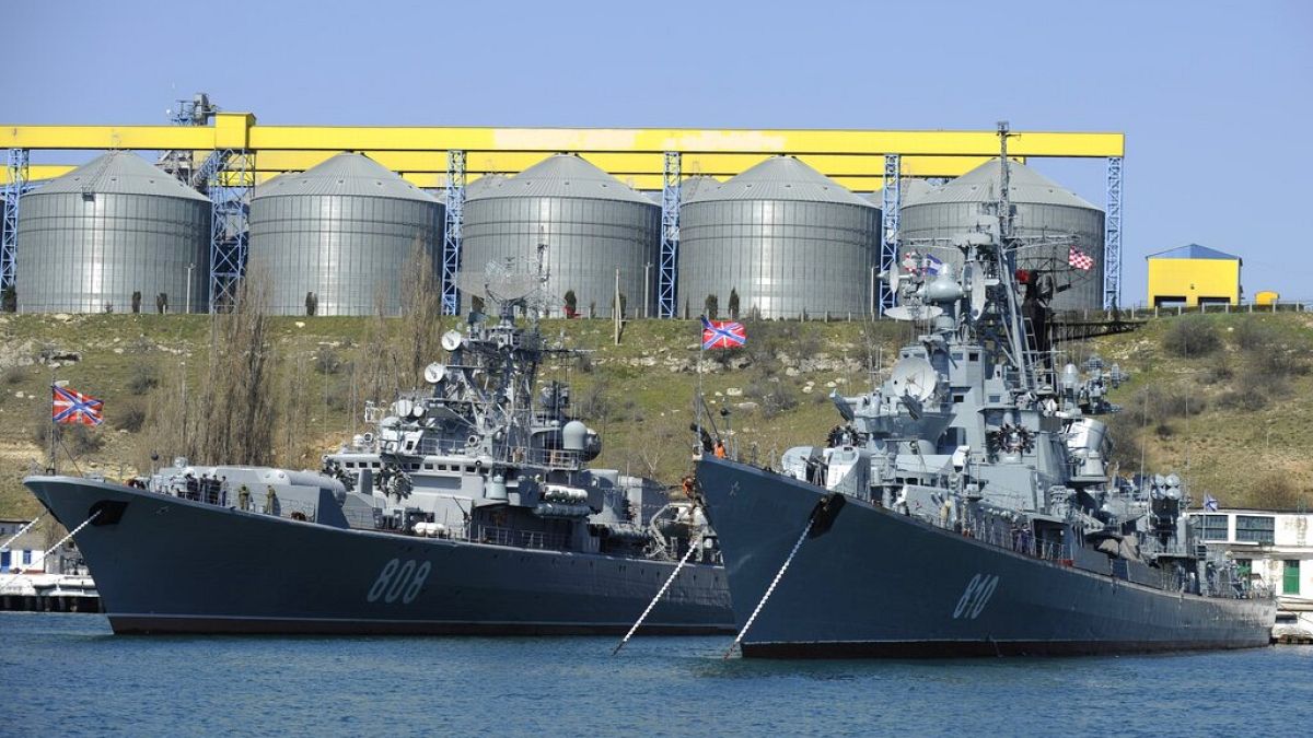 A Russian warship stationed in occupied Crimea was destroyed by Ukrainian forces
