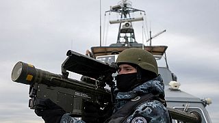 Un militar ucraniano en el mar Negro el 18 de diciembre de 2023