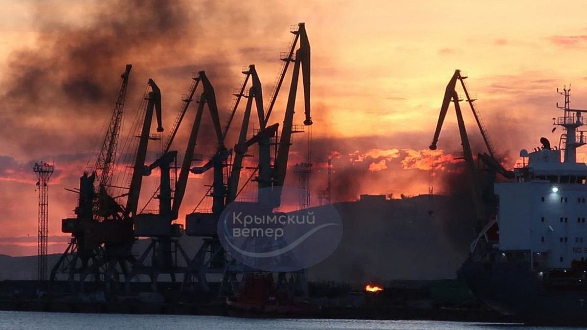 Взрыв в порту Феодосии, 26 декабря 2023 года.
