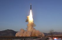 اختبار إطلاق لصاروخ باليستي عابر للقارات من مكان غير معلوم في كوريا الشمالية- 19 ديسمبر 2023.