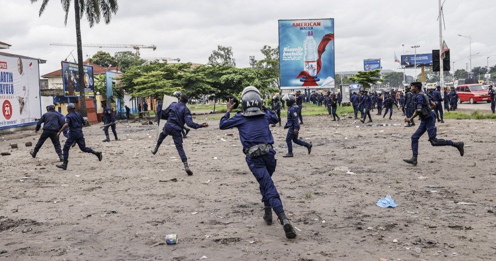 DR Congo police fire tear gas at banned election protest