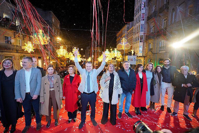 Abel Caballero, Mayor of Vigo, on the day the city's Christmas lights are switched on.