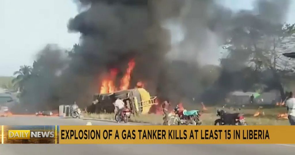 An explosion of a gas tanker kills at least 40 in Liberia