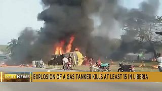 An explosion of a gas tanker kills at least 40 in Liberia