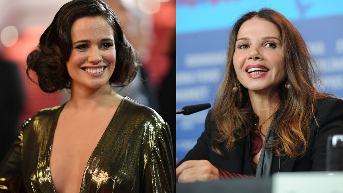 Montaje. A la izquierda, Lucie Lucas en Cannes, Francia, el 16 de mayo de 2019. A la derecha, Victoria Abril en Berlín el 11 de febrero de 2012.