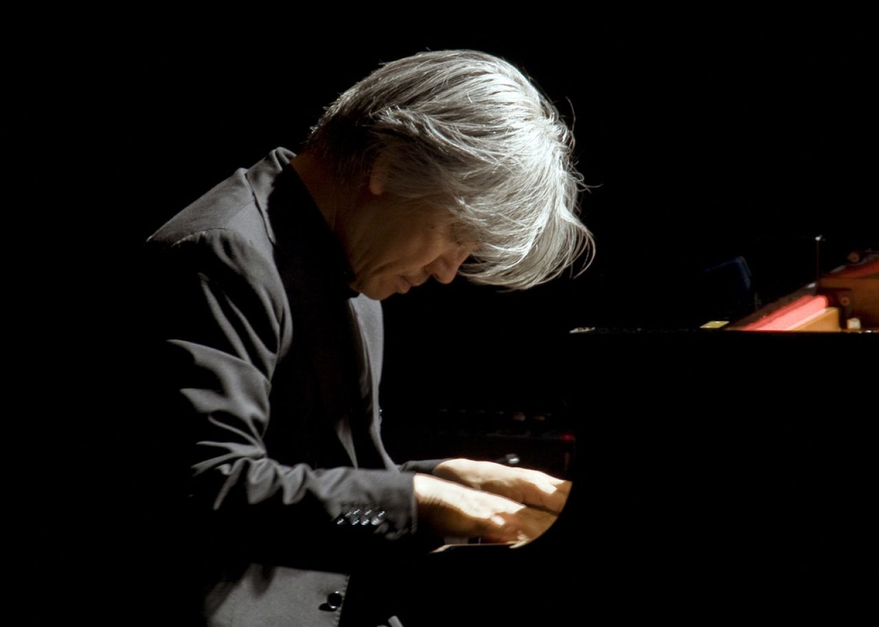 Maestro Ryuichi Sakamoto performs at Rome's Auditorium, Wednesday, Oct. 28, 2009.
