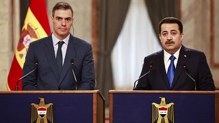  رئيس الوزراء الإسباني بيدرو سانشيز ونظيره العراقي محمد شياع السوداني في بغداد
