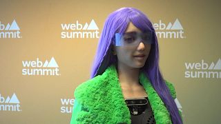 Humanoid robot Desdemona at the Web Summit tech conference