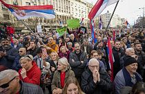 Tüntetés Belgrádban 2023. december 30-án