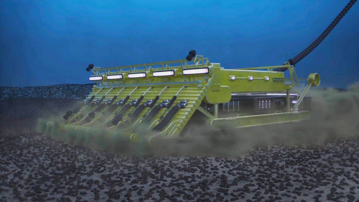 Unterwasser-Fahrzeug für den Tiefseebergbau (Animation)