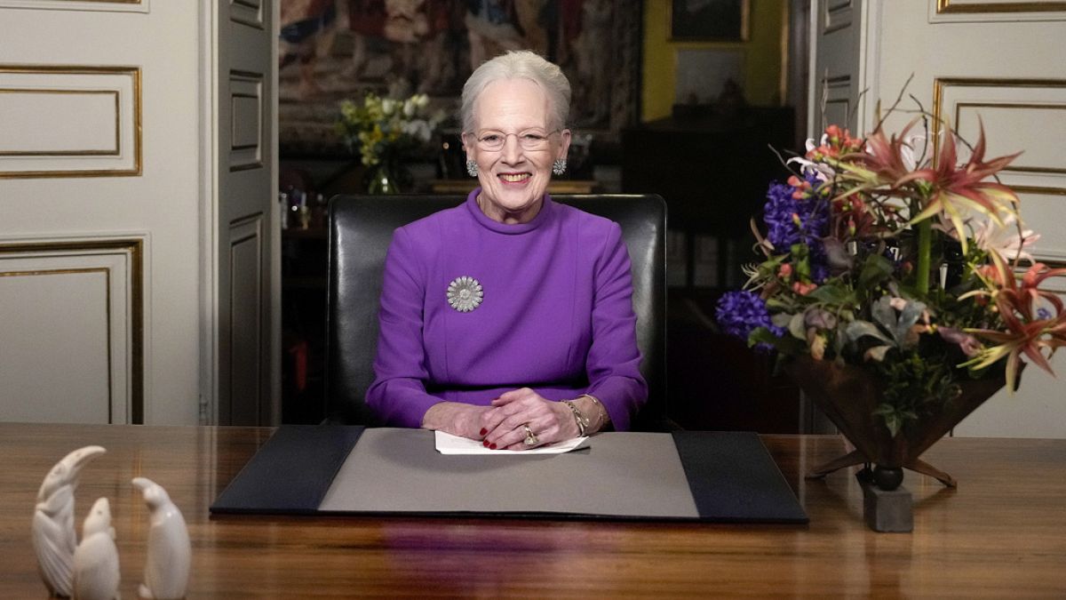 La reine Margrethe II lors de son discours télévisé, dimanche 31 décembre 2023.