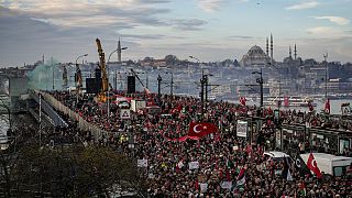 مسيرة تضامناً مع غزة في إسطنبول- تركيا 1 كانون الثاني 2024