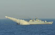 Umman Körfezi'nde tatbikat yapan bir İran savaş gemisi / Arşiv