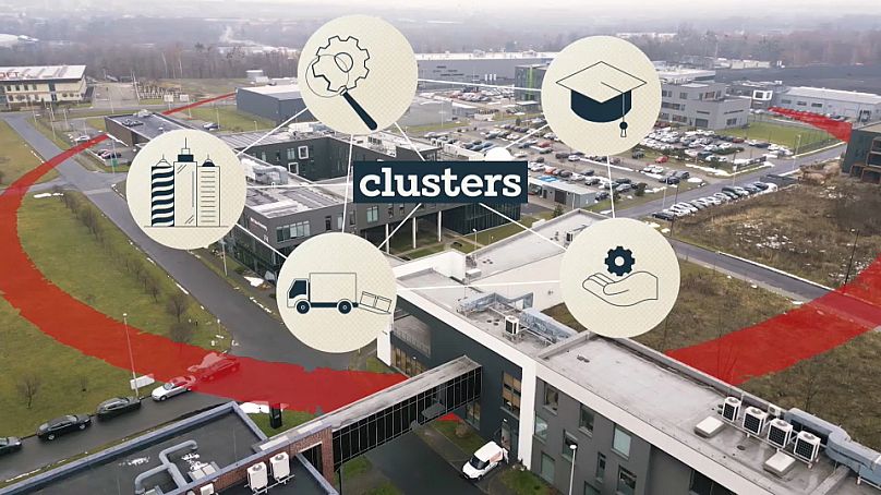 Cluster sind geografische Konzentrationen nicht nur von Unternehmen, sondern auch von Forschungs- und Entwicklungszentren, Universitäten, Lieferanten und Dienstleistern.