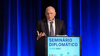 The EU's top diplomat Josep Borrell delivers a keynote speech at. diplomatic seminar in Lisbon, 3 January 2024