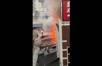 اندلاع حريق بالقرب من محطة للسكك الحديدية في جنوب اليابان.